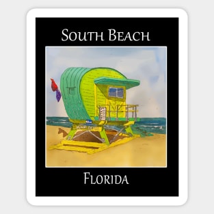 South Beach Lifeguard Tower in Miami Florida Sticker